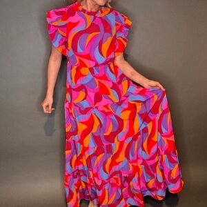 Vibrant Multicolor Maxi Dress